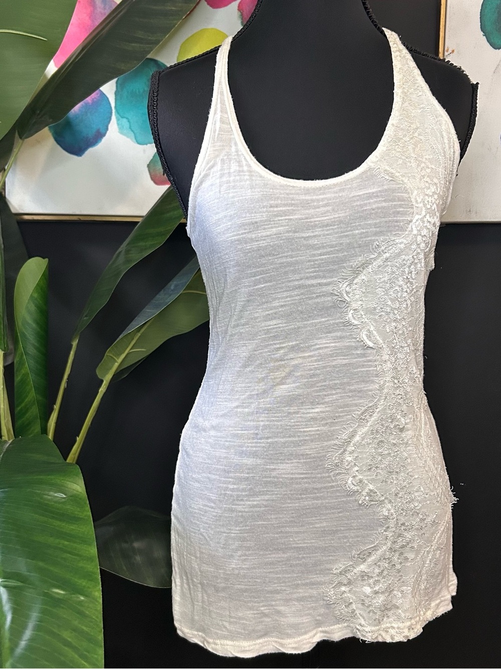 Y2K Say What white lace tank top Size S #coquette #fairycore